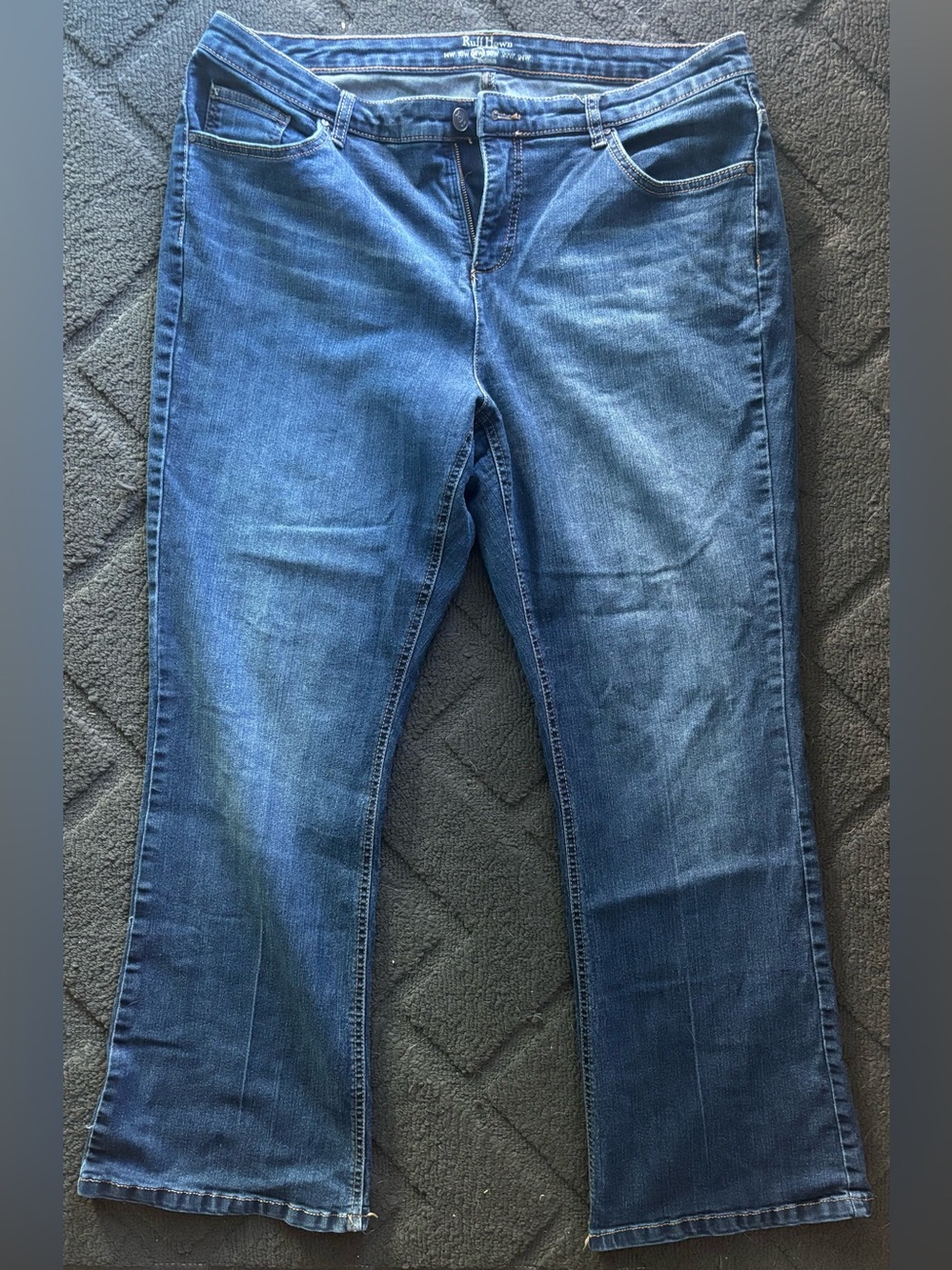 Ruff Hewn Women's Blue Denim Bootcut Jeans Casual Streetwear Versatile Everyday